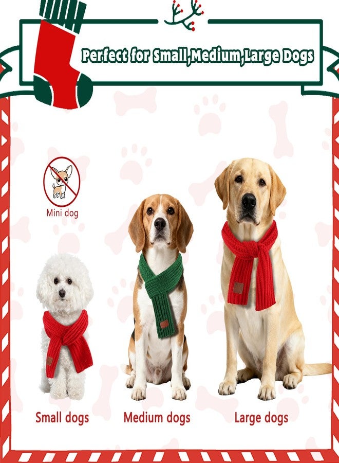 Rypet 2 Pack Christmas Scarf for Medium Large Dogs, Red Green Warm Knitted Fall Winter Bandanas, Pet Winter Holiday Decoration (XL, Length 55 in) - Image 5